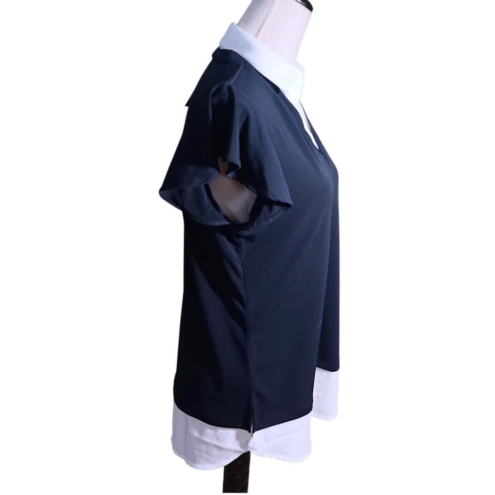 NWT Adrianna Papell Navy & White Blouse - Picture 4 of 8